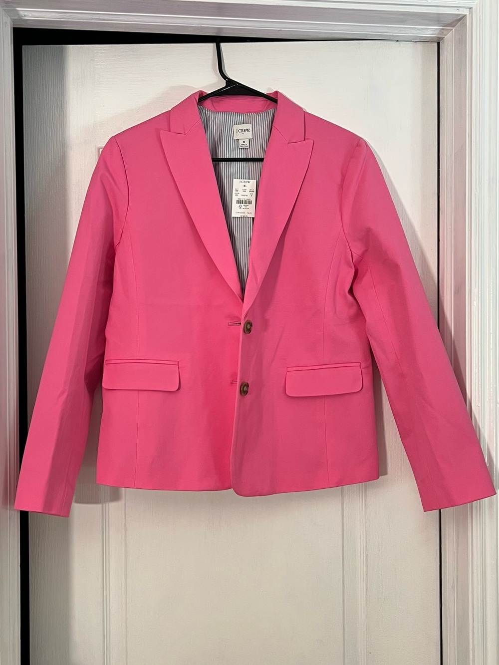 NWT J.Crew BP095 Bright Pink Two Button Blazer Jacket Size 8 $198